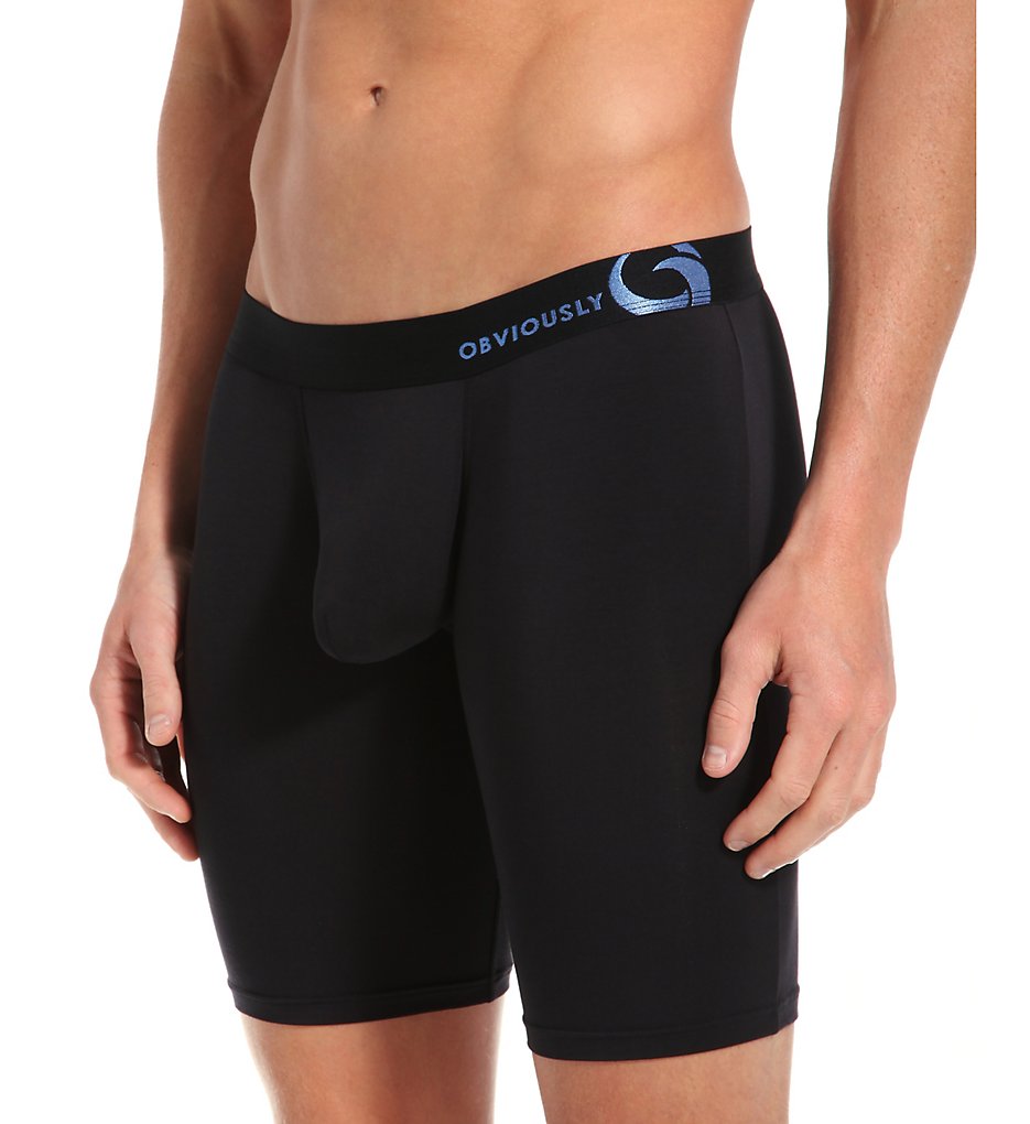 Obviously Y23104 Essence AnatoFREE Long Boxer Briefs (Black)