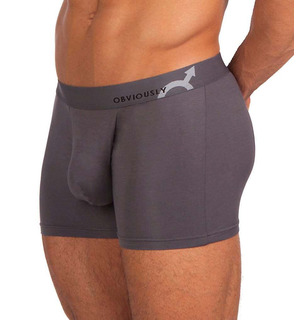 Obviously Y36402 AnatoMAX 3 Inch Low Rise Boxer Briefs (Graphite)