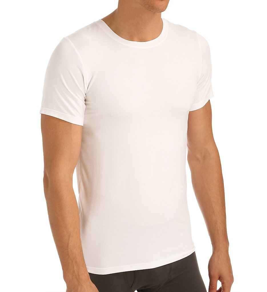 Obviously Y43511 Essence Crew Neck Short Sleeve Undershirt (White)