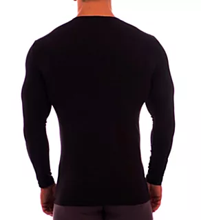 Crew Neck Long Sleeve Undershirt Black M