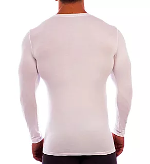 Crew Neck Long Sleeve Undershirt WHT M