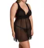 Oh La La Cheri Plus Nora Mesh and Lace Empire Babydoll with Thong 0789X - Image 1