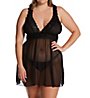 Oh La La Cheri Plus Nora Mesh and Lace Empire Babydoll with Thong