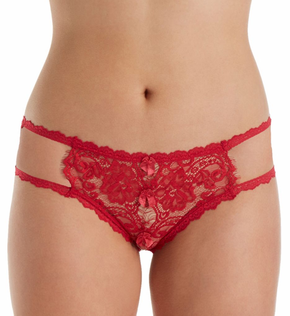 Crotchless Eyelash Lace Boyshort Panty-fs