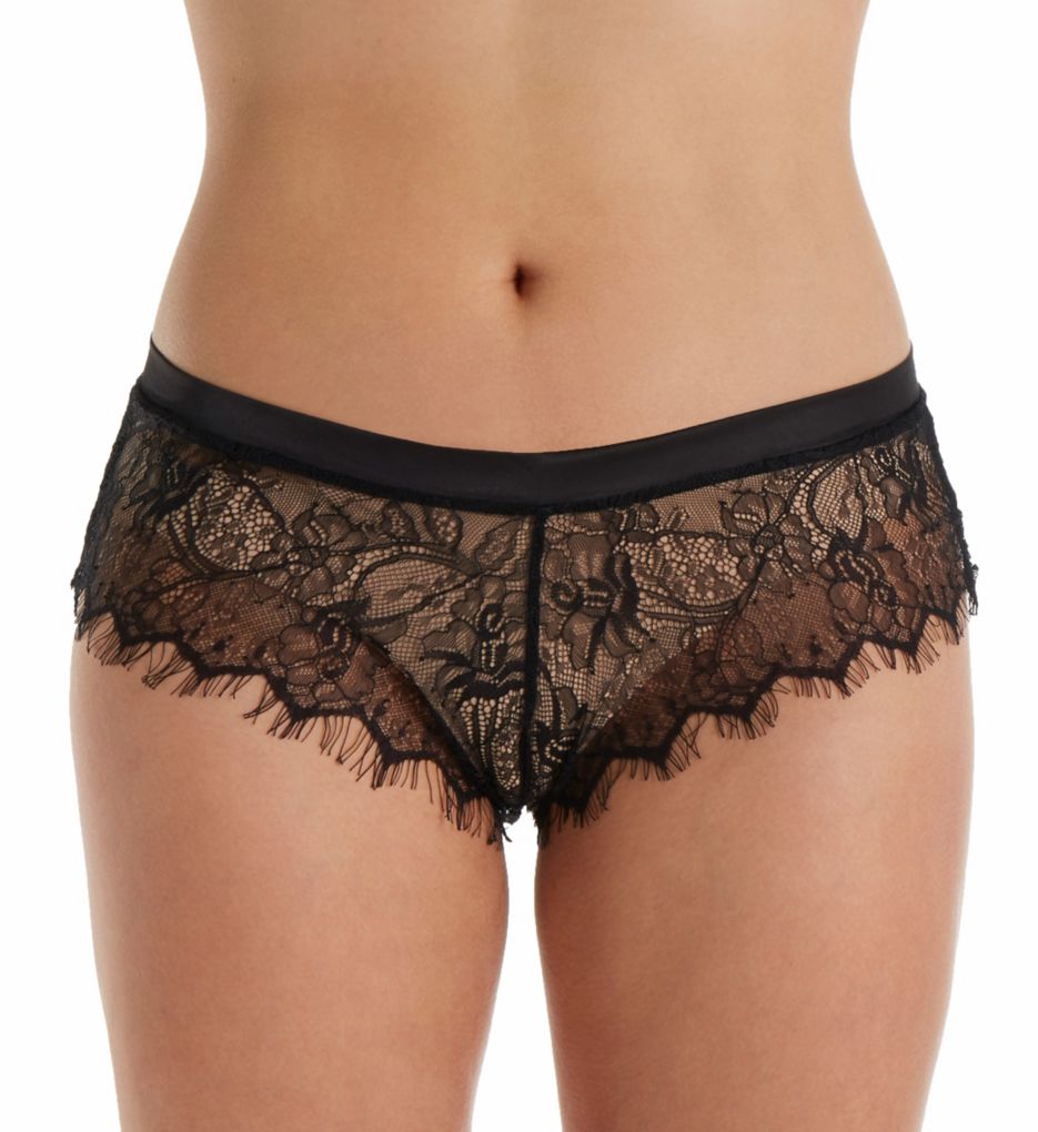 Open Back Eyelash Lace Shorty Panty with Satin Tie-fs