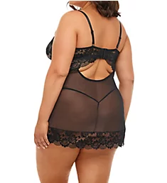 Plus Page Unlined Lace Cup Chemise with G-String