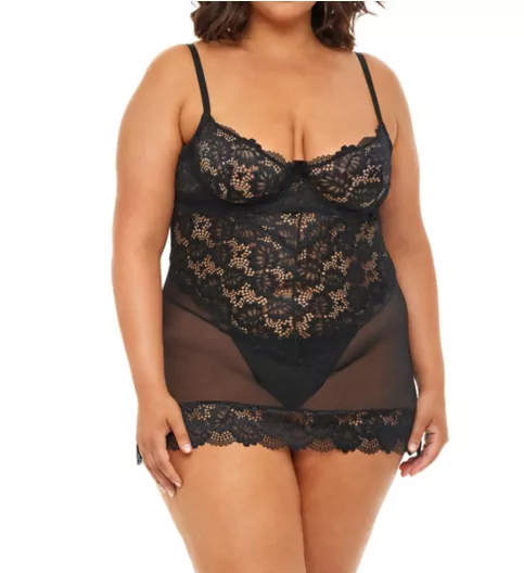 Oh La La Cheri Plus Page Unlined Lace Cup Chemise with G-String 1053X