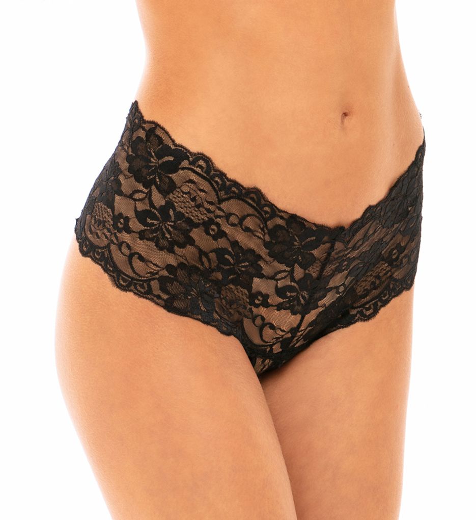 Oh La La Cheri : Oh La La Cheri 2025 Crotchless Lace Boyshort Panty (Black 3X)