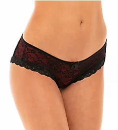 Raissa Cage Back Lace Panty Black/Red 1X-2X