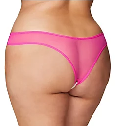 Plus Paradise Crotchless Pearl Thong Pink 1X