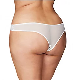 Plus Paradise Crotchless Pearl Thong White 1X
