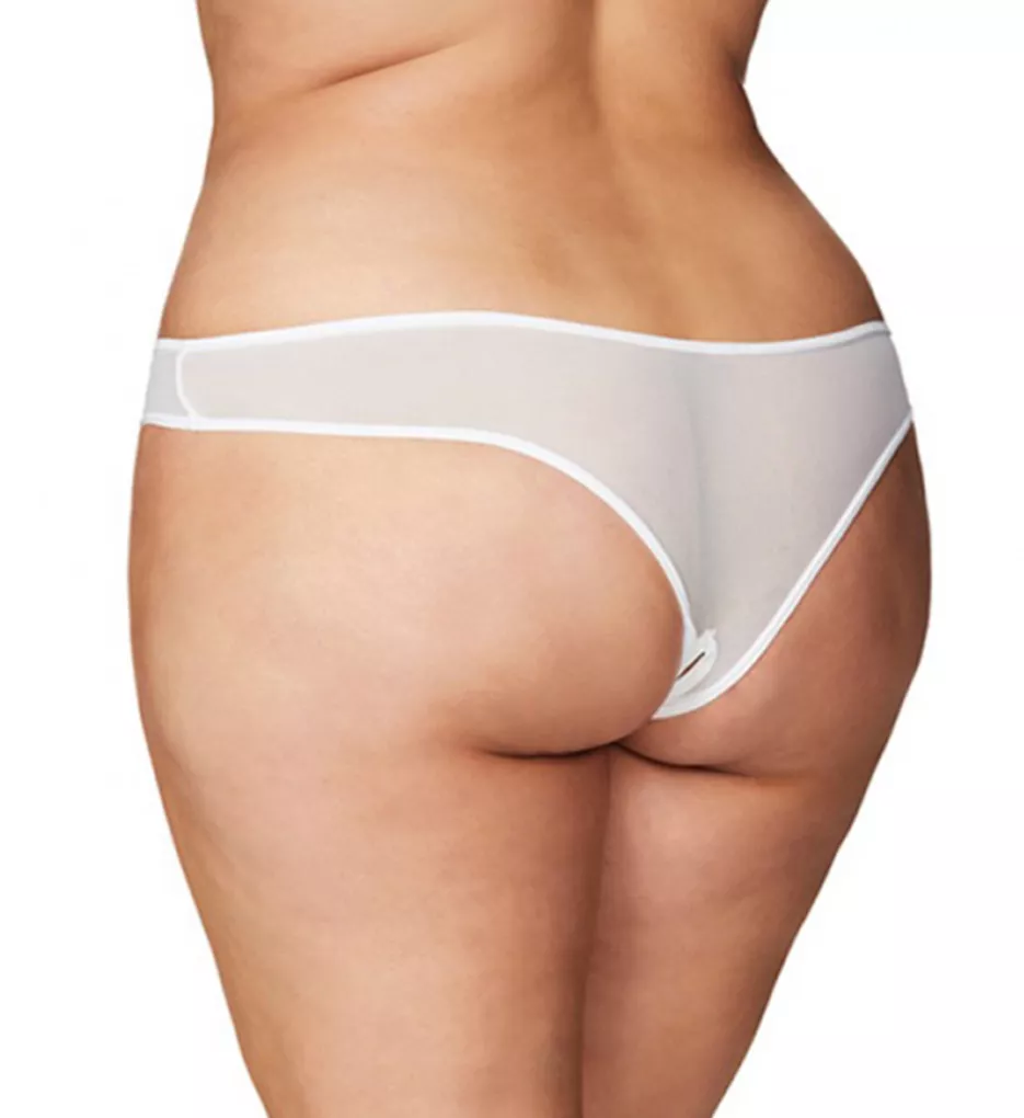 Plus Paradise Crotchless Pearl Thong White 1X