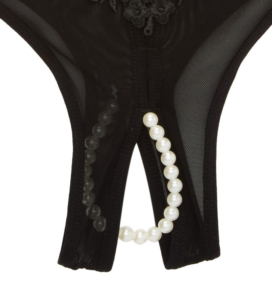 Oh La La Cherie Plus Size Crotchless Thong with Pearls