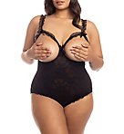 Amber Plus Open Cup Crotchless Teddy