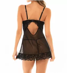 Page Unlined Lace Cup Chemise with G-String Black M