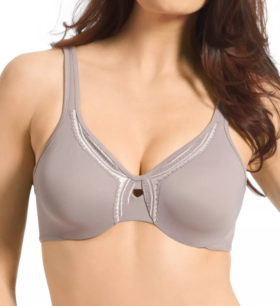 Lace Sheer Leaves Underwire Minimizer Bra