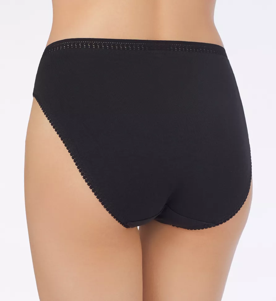 Cabana Cotton Seamless Hi Cut Brief Underwear - Black – On Gossamer