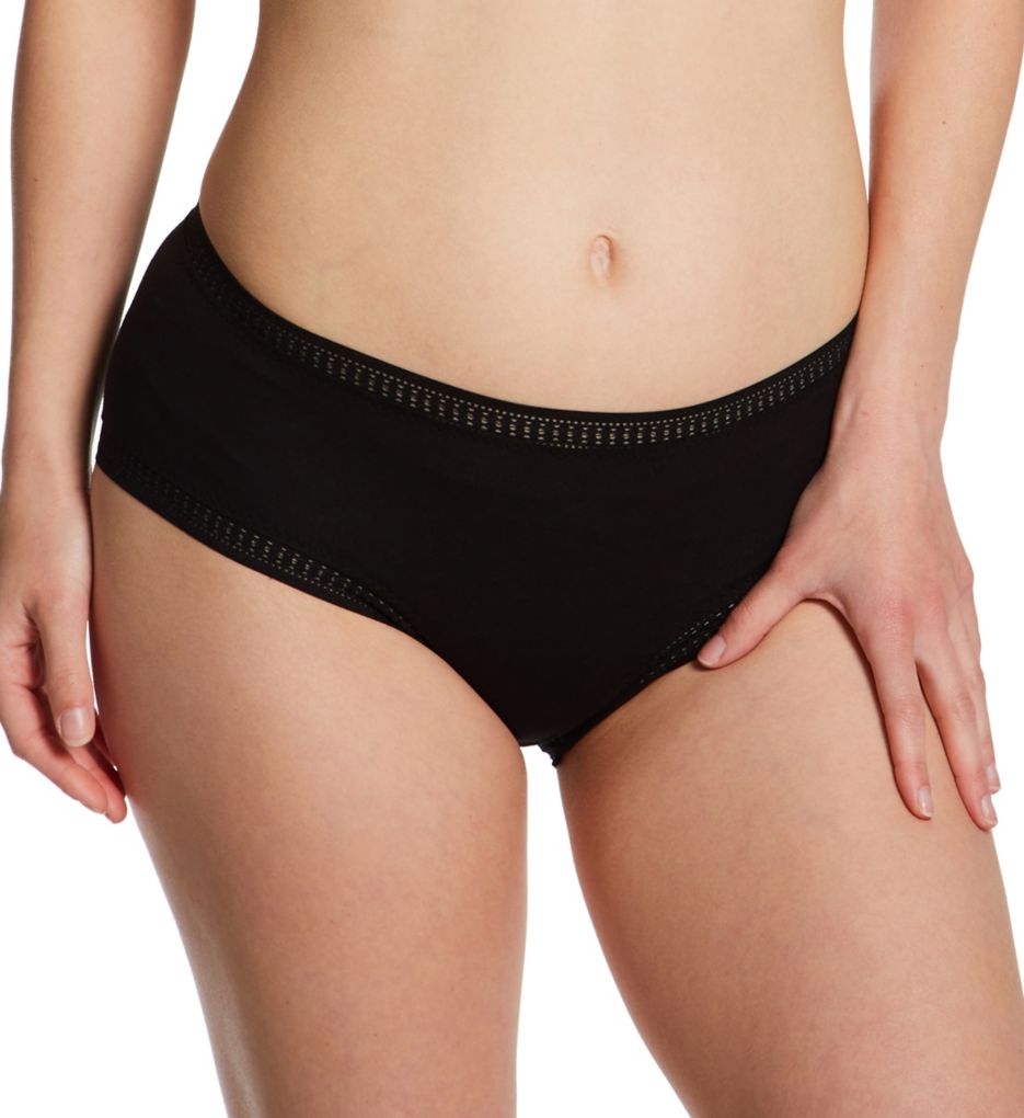 OnGossamer Women's Cabana Cotton Boyshort Panty in Black | Size Large | HerRoom.com