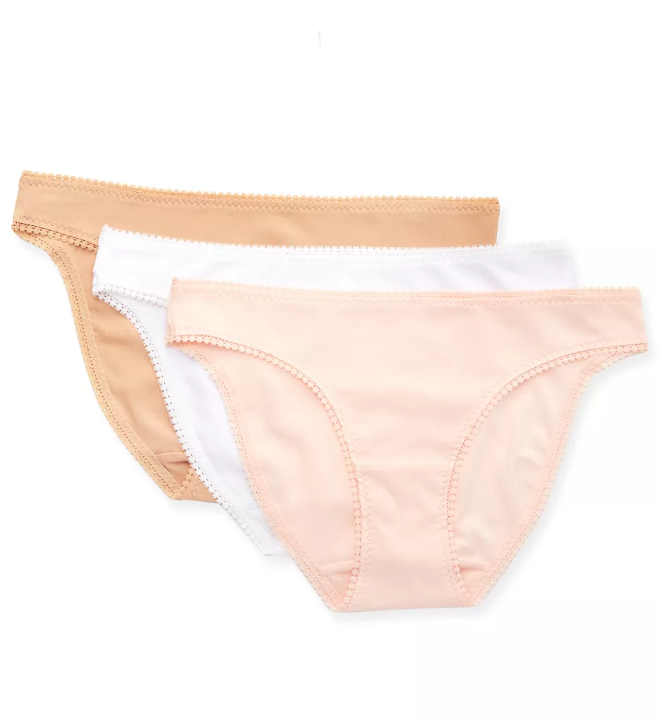 Cabana Cotton Hip Bikini Panty - 3 Pack BlushWhiteChampagne L