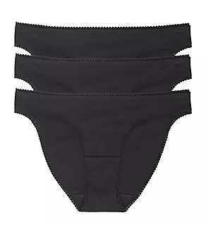 Cabana Cotton Hip Bikini Panty - 3 Pack Black S