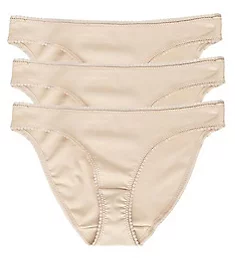 Cabana Cotton Hip Bikini Panty - 3 Pack Champagne S