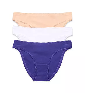 Front view of Cabana Cotton Hip Bikini Panty - 3 Pack