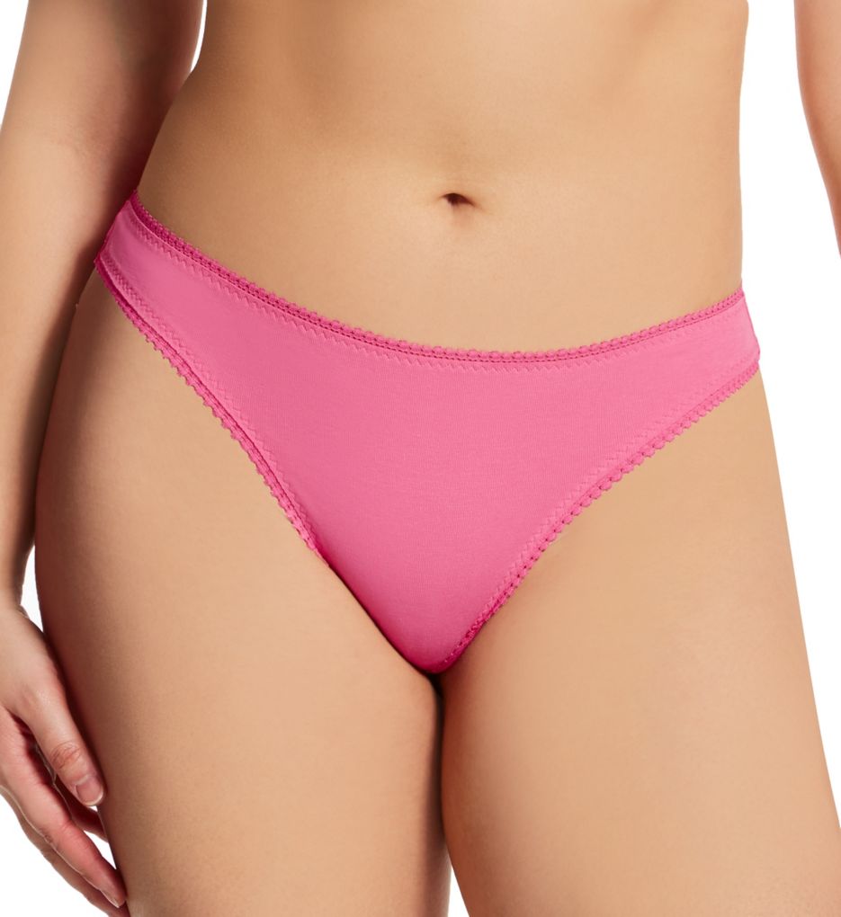 OnGossamer Women's Cabana Cotton Hip-G Thong Panty in Pink | Size Large/XL | HerRoom.com