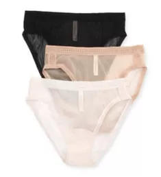 Mesh Hi Cut Brief Panties - 3 Pack