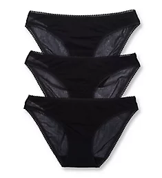 Gossamer Mesh Hip Bikini Panty - 3 Pack Black S