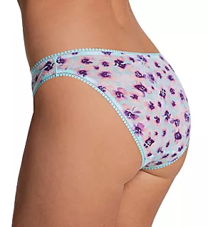 Gossamer Mesh Hip Bikini Panty - 3 Pack Blue/Purple/Floral S