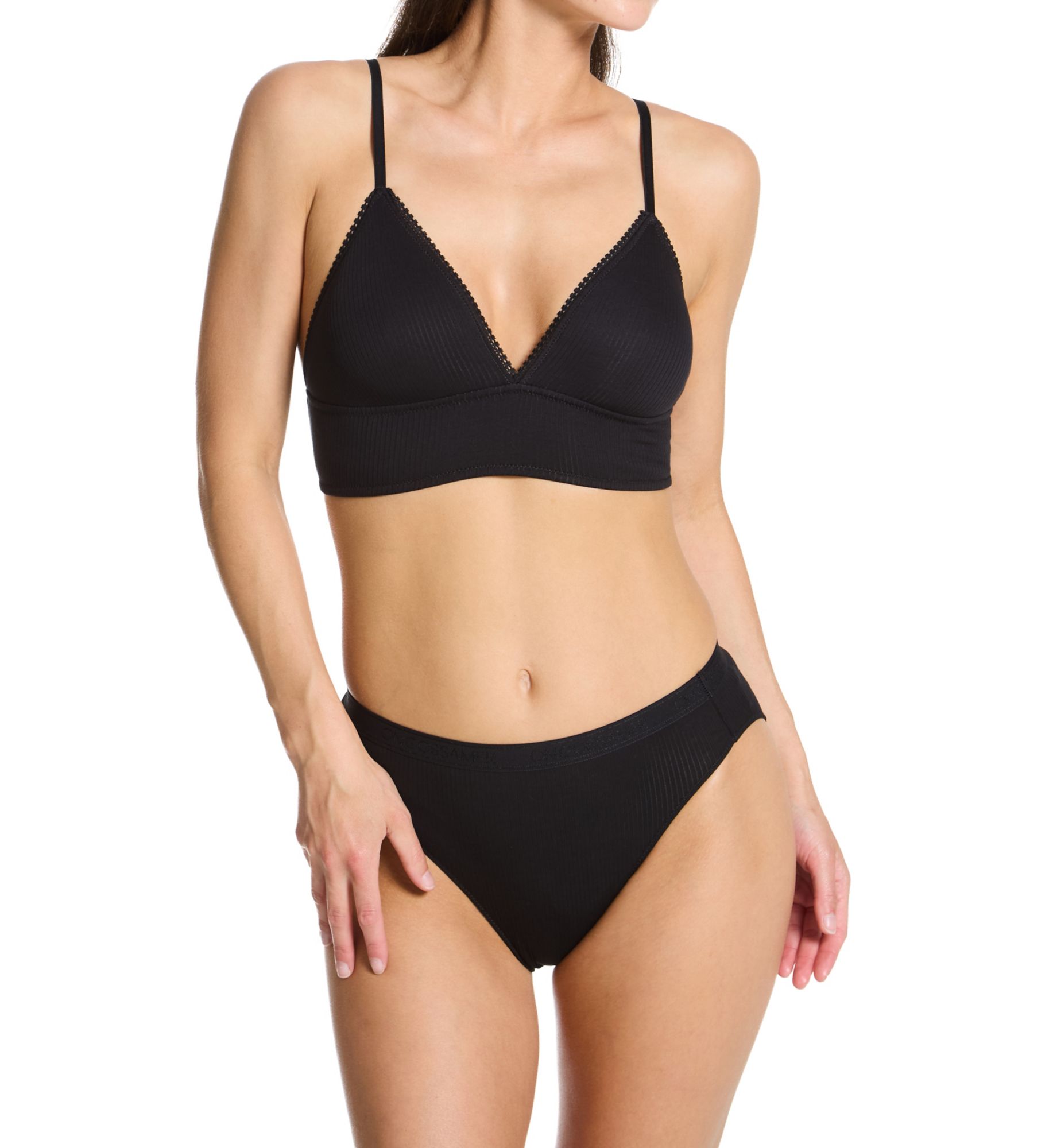 OnGossamer Cabana Cotton Rib Longline Triangle Bralette G4815 - Image 5