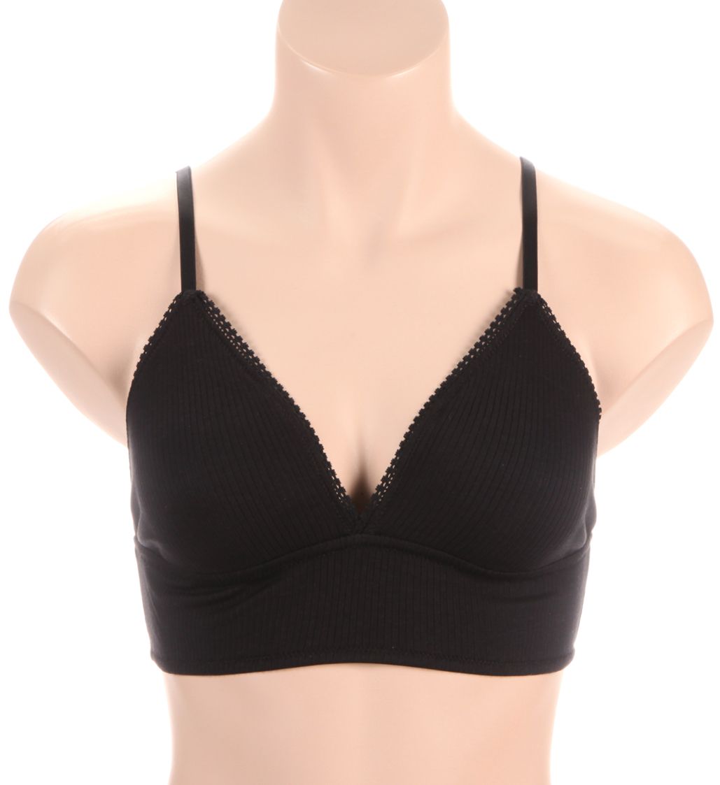 OnGossamer Cabana Cotton Rib Longline Triangle Bralette G4815 - Image 1