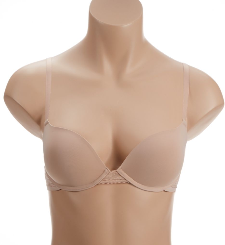 Sleek Micro Push Up Bra With Lace - Champagne – On Gossamer