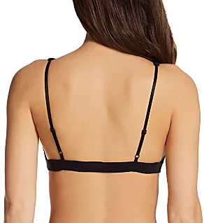 Organic Cotton High Point Bra with Lace Black S