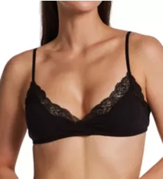 Organic Cotton Wrap Bralette Black P/S