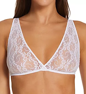 Stretch Lace Hi Point Bralette White S