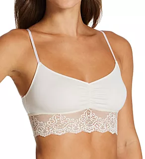So Fine Lace Ruched Bralette Bone S