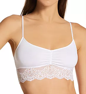 So Fine Lace Ruched Bralette White M