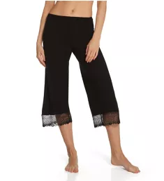 Venice Cropped Pants with Lace Hem Black S