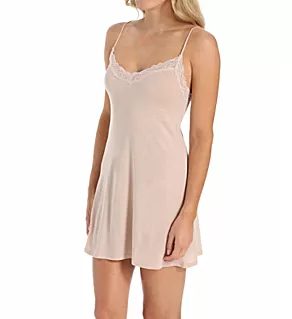Organic Cotton Lace Trim Chemise Bone S