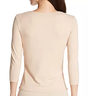 Delicious 3/4 Sleeve Crew Neck Tee Parchment S