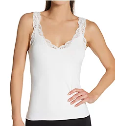 Delicious Scoop-Neck Tank with Lace Creme S