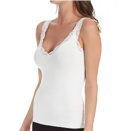 Delicious Scoop-Neck Tank with Lace White S