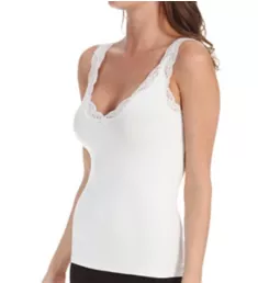 Delicious Scoop-Neck Tank with Lace White S