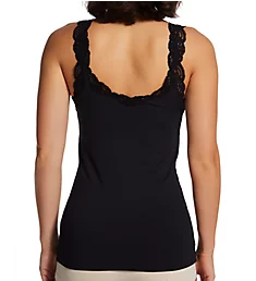 Delicious Scoop-Neck Tank with Lace Black XL