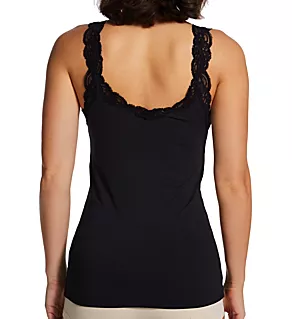Delicious Scoop-Neck Tank with Lace Black S