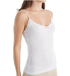 Organic Cotton Camisole with Lace White S