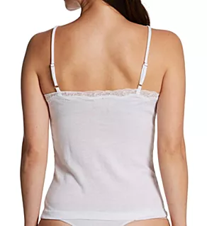 Organic Cotton Camisole with Lace White S
