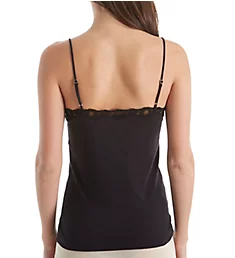Organic Cotton Camisole with Lace Black S
