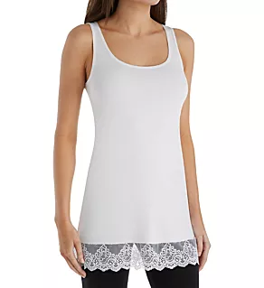 So Fine with Lace Tank Tunic White XL
